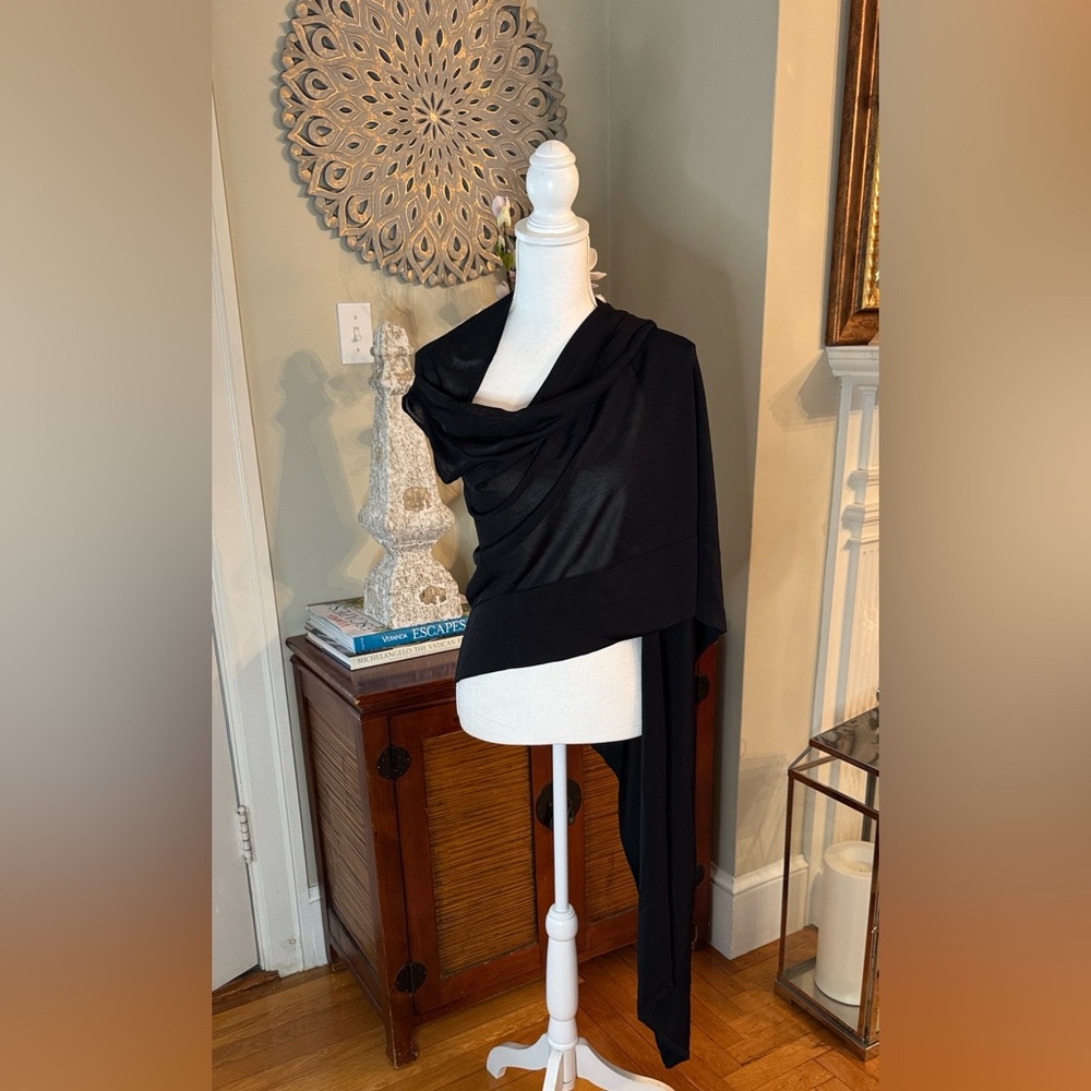 Herve Leger Paris Sleeveless Asymmetric Wrap Open Cardigan